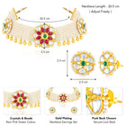 White choker earring set crafted from alloy, adorned with crystals & beads for an elegant, timeless look | Peora
