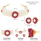 Rani Pink choker earring set crafted from alloy, adorned with crystals & beads for an elegant, timeless look | Peora

