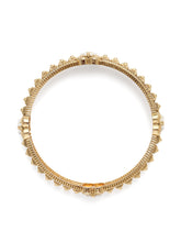 Heritage Sculpted Temple Bangle Set in Gold - Rani Pink Green featuring Faux Kundan bangle set 
