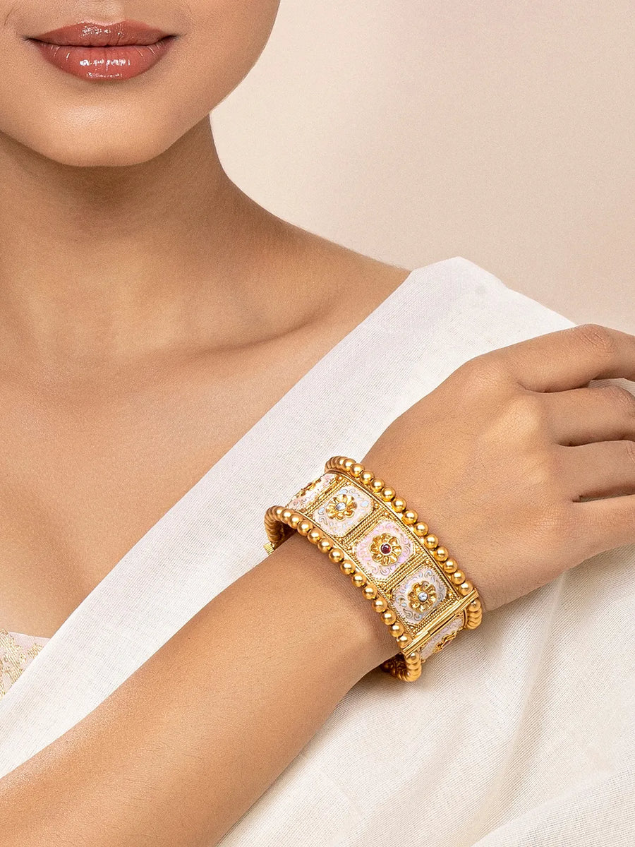 Marvel Golden Kada Floral by Peora – Ornate Fashion Jewellery

