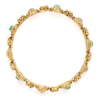 Heritage Style Floral Motif Bangle Set in Gold - Rani Pink Green featuring Faux Kundan bangle set 
