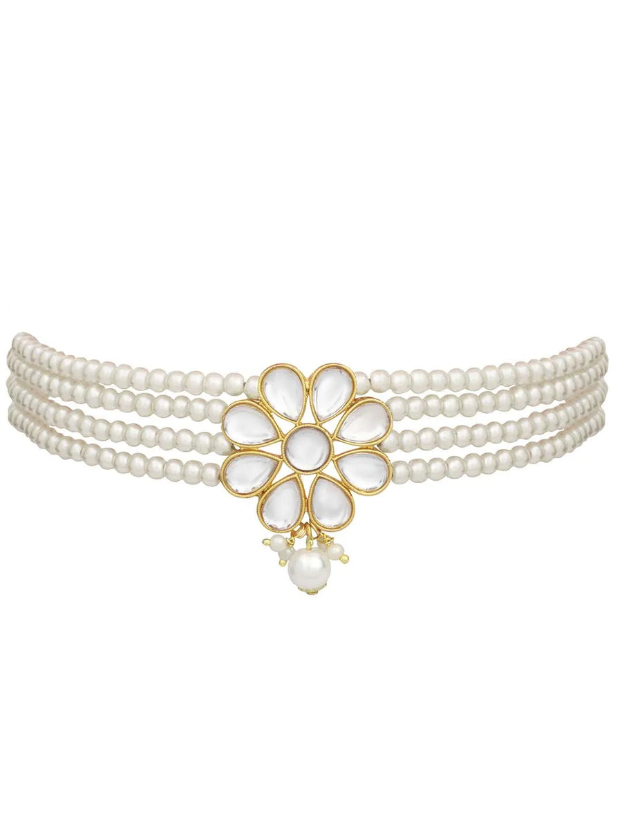 Pearl Kundan Choker Set by Peora | Traditional Fashion Jewellery for Women

