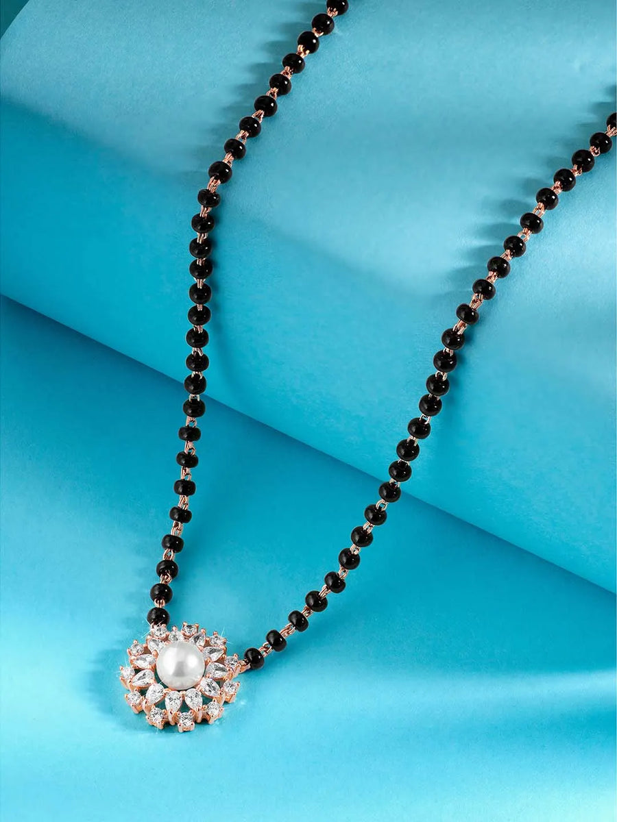 CZ Pearl Mangalsutra – Graceful Traditional Jewellery by Peora
