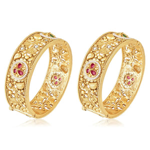 Floral Carved Traditional Kada Set