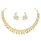Gilded Floral Fantasy CZ Jewellery Set. A set of gold floral design CZ jewellery, with pair of earrings.