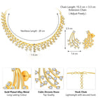 Gilded Floral Fantasy CZ Jewellery Set. A set of gold floral design CZ jewellery, with pair of earrings.