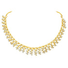Gilded Floral Fantasy CZ Jewellery Set. A set of gold floral design CZ jewellery, with pair of earrings.