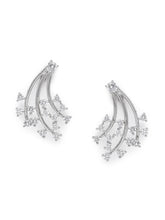 Gilded Floral Fantasy CZ Jewellery Set in Silver featuring Cubic Zirconia necklace earrings set 
