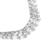 Gilded Floral Fantasy CZ Jewellery Set in Silver featuring Cubic Zirconia necklace earrings set 
