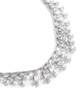 Gilded Floral Fantasy CZ Jewellery Set in Silver featuring Cubic Zirconia necklace earrings set 
