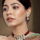 Crystal Pearl Choker Set by Peora | Elegant Pearl Fashion Jewellery

