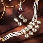 Crystal Pearl Choker Set by Peora | Elegant Pearl Fashion Jewellery

