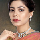Crystal Pearl Choker Set by Peora | Elegant Pearl Fashion Jewellery

