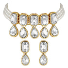 Crystal Pearl Choker Set by Peora | Elegant Pearl Fashion Jewellery


