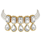 Crystal Pearl Choker Set by Peora | Elegant Pearl Fashion Jewellery

