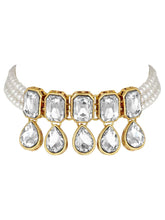 Crystal Pearl Choker Set by Peora | Elegant Pearl Fashion Jewellery

