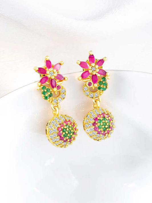 CZ Drops Earrings | Peora Elegant CZ Jewellery

