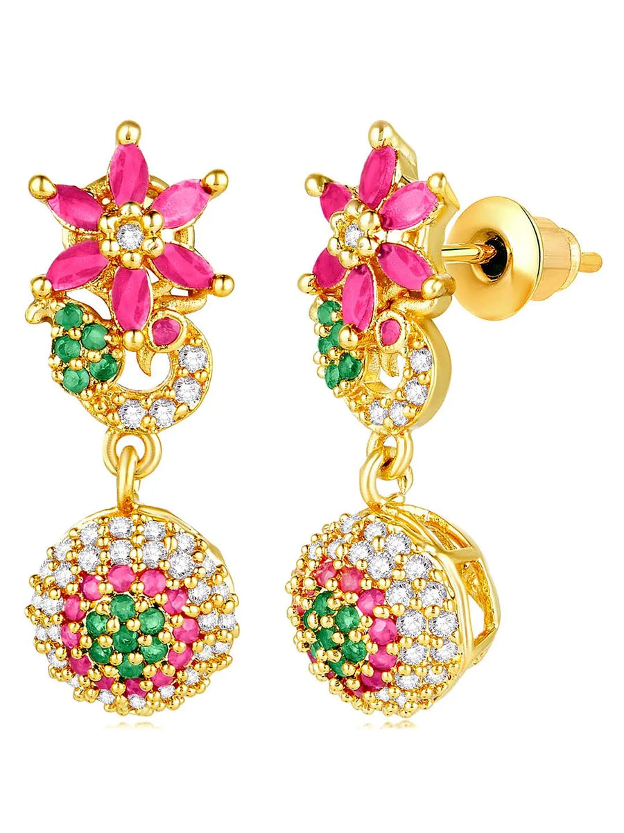 CZ Drops Earrings | Peora Elegant CZ Jewellery

