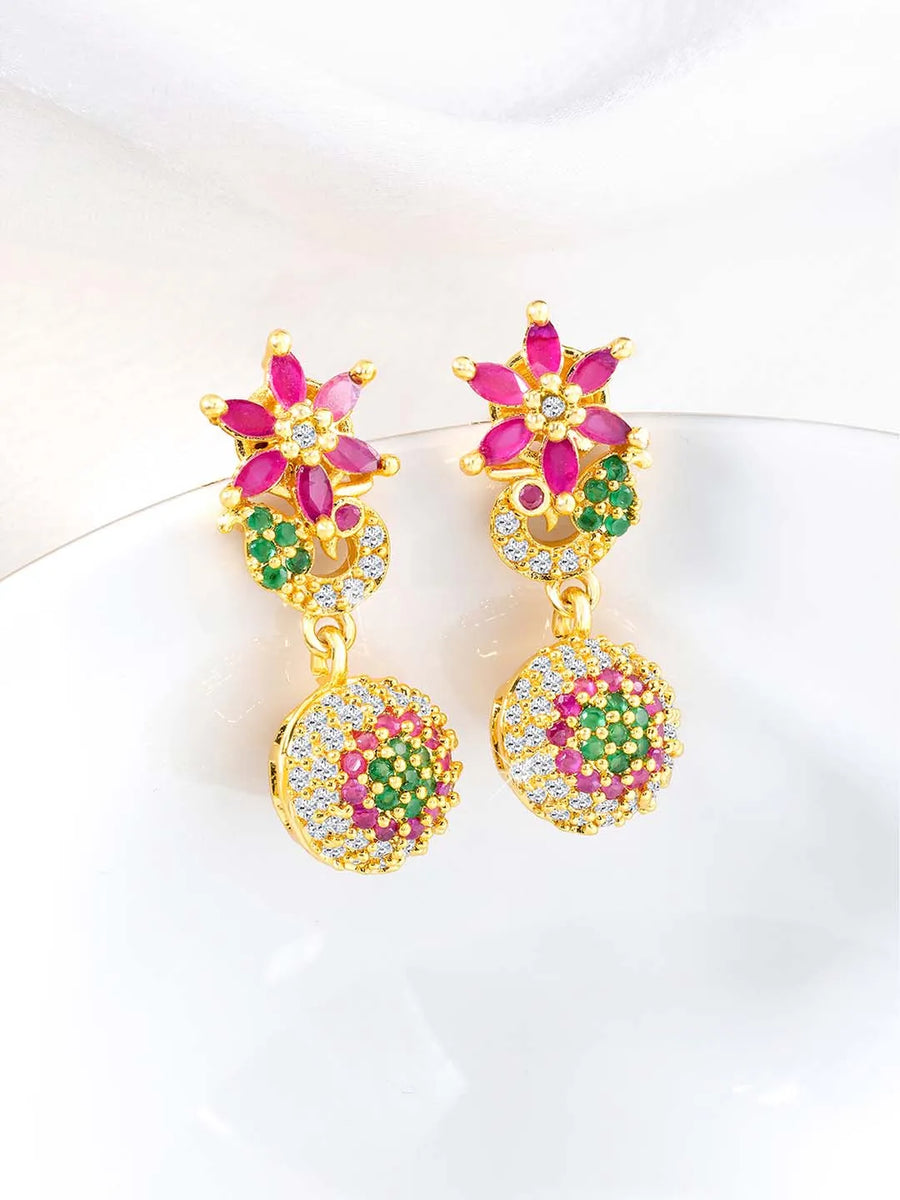 CZ Drops Earrings | Peora Elegant CZ Jewellery

