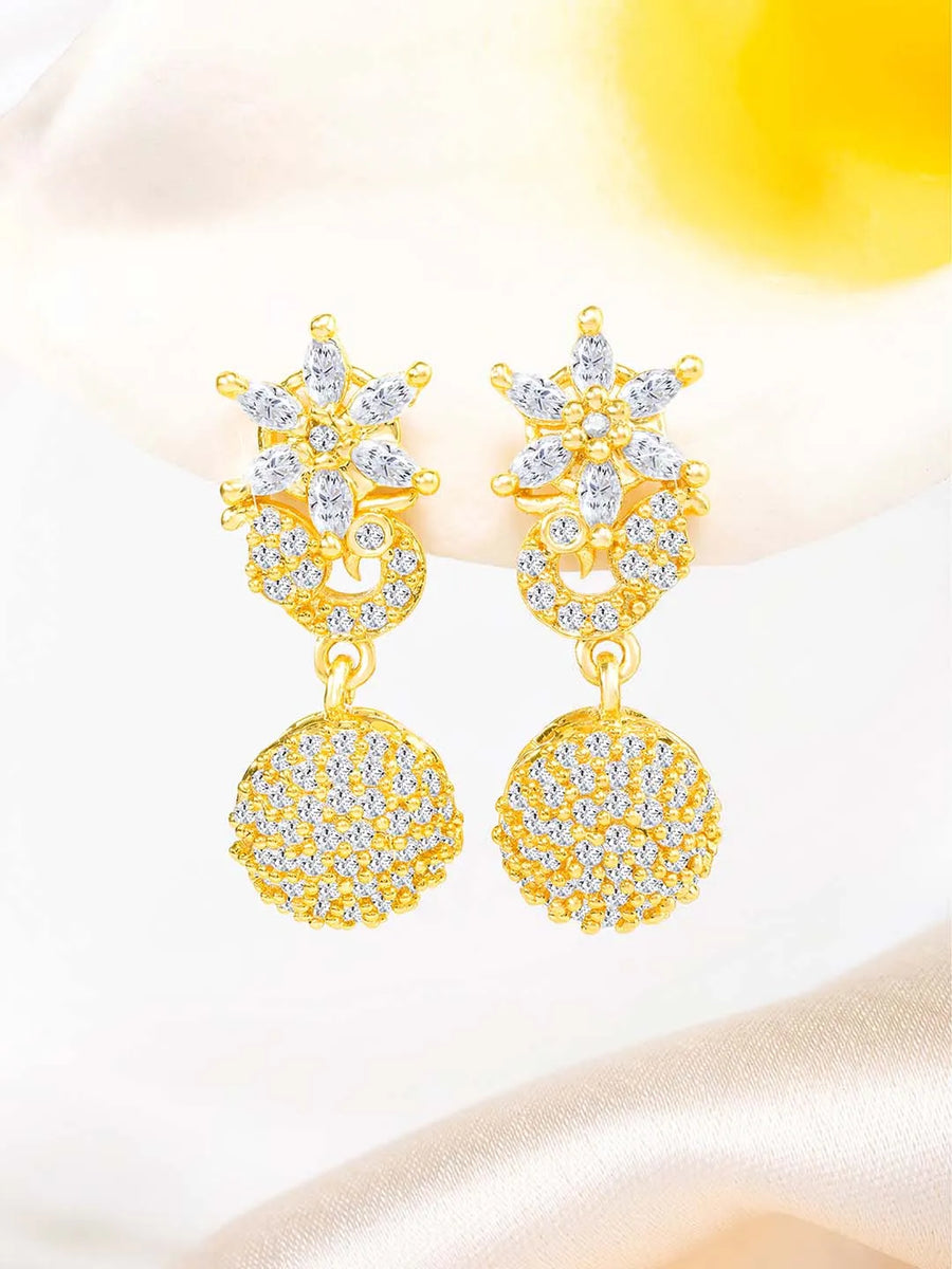 CZ Drops Earrings | Peora Elegant CZ Jewellery

