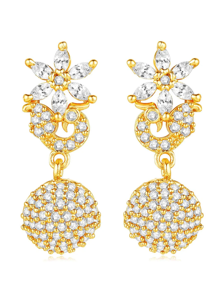 CZ Drops Earrings | Peora Elegant CZ Jewellery

