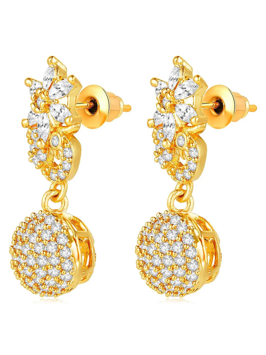 CZ Drops Earrings | Peora Elegant CZ Jewellery

