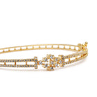 Glimmer Aura Studded Kada for Women in Gold featuring Cubic Zirconia kada bracelet  
