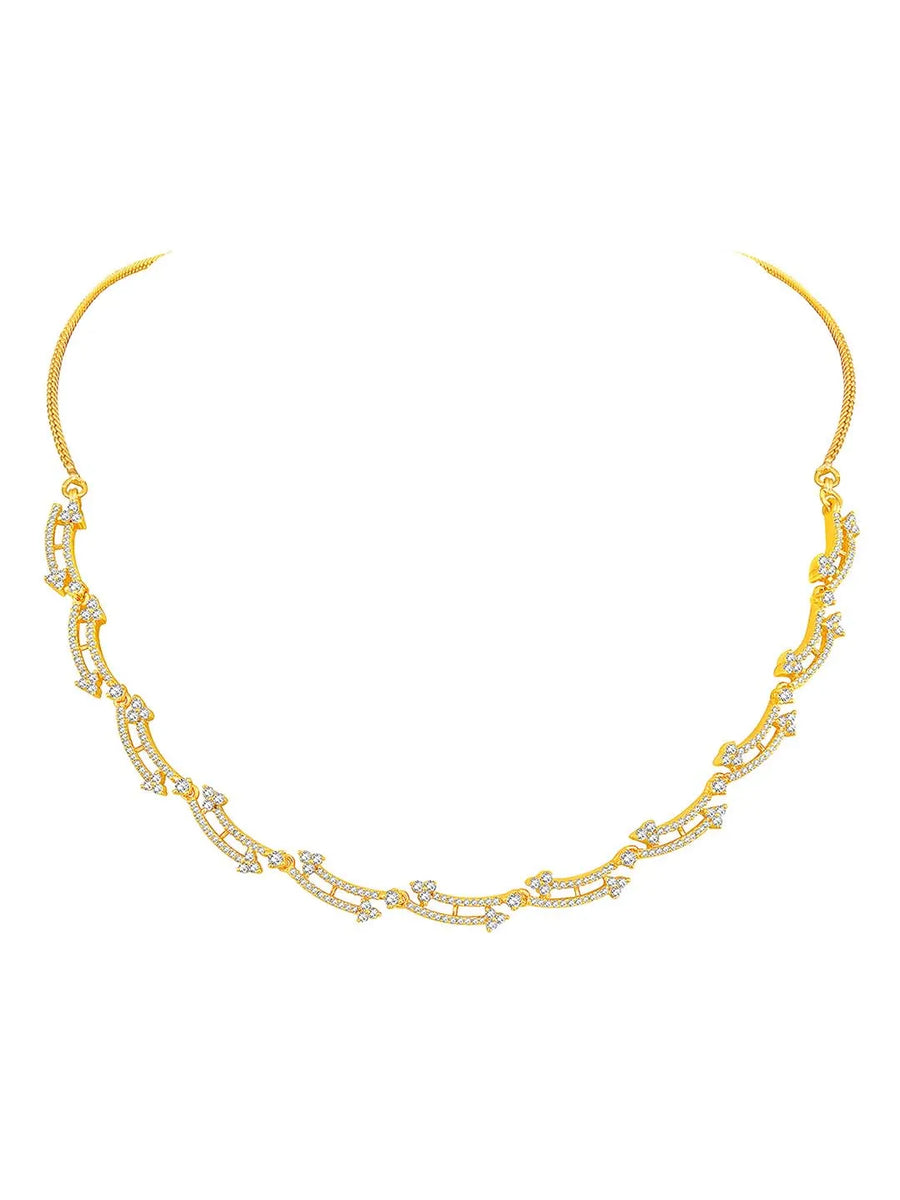 Glamour CZ Necklace Set – Radiant Statement Jewellery by Peora
