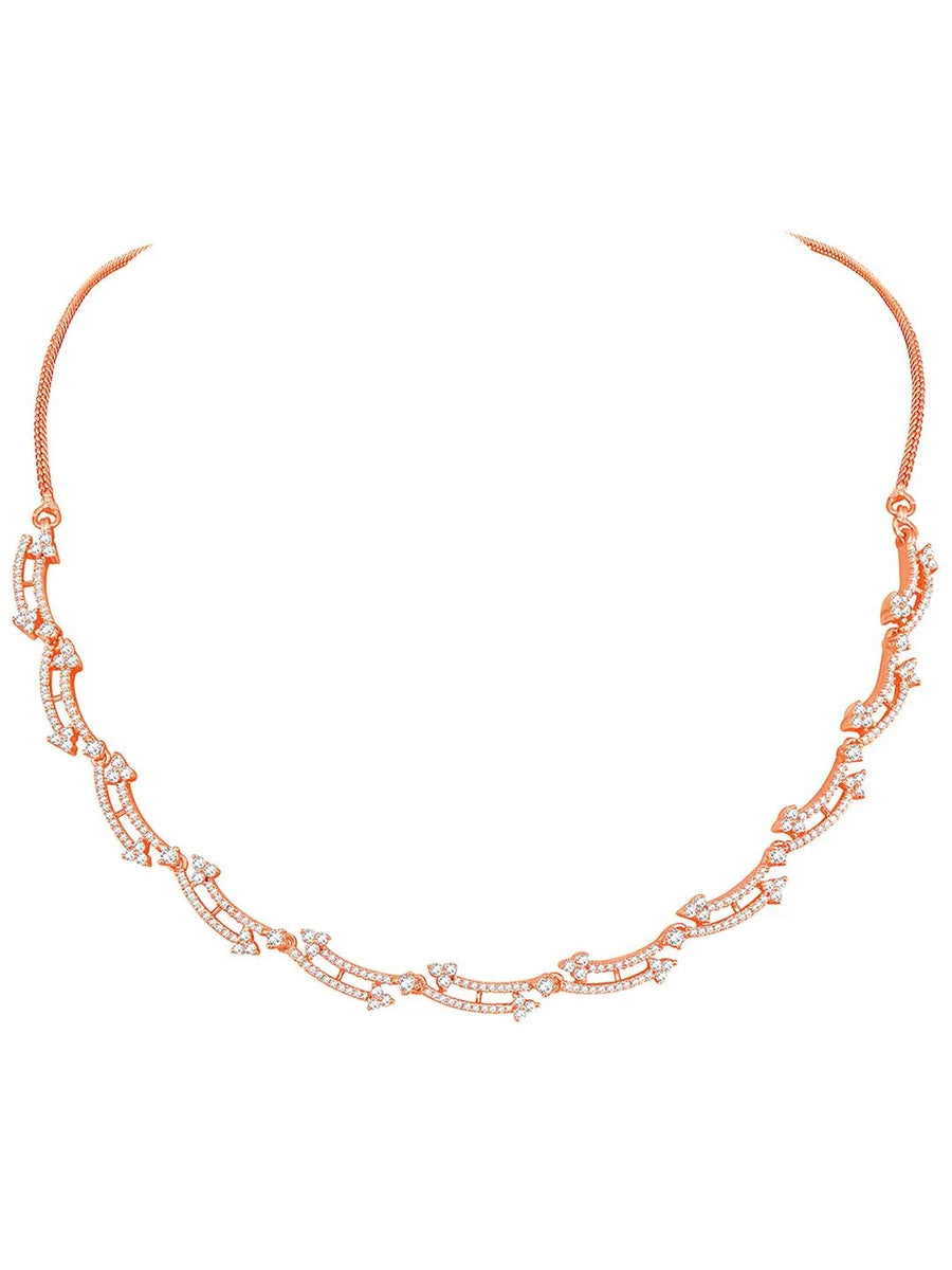 Glamour CZ Necklace Set – Radiant Statement Jewellery by Peora
