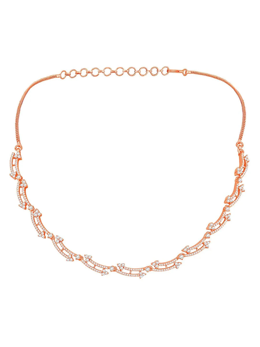 Glamour CZ Necklace Set – Radiant Statement Jewellery by Peora
