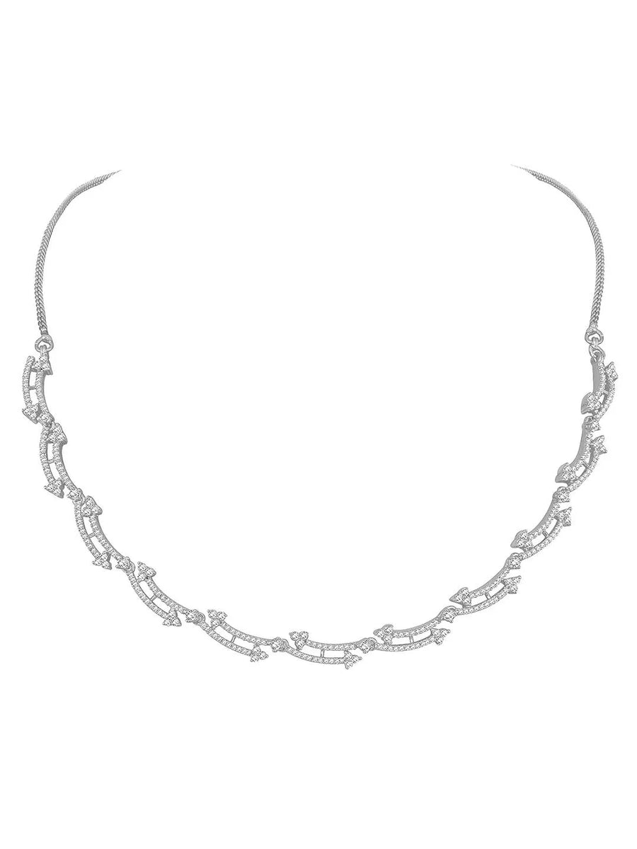 Glamour CZ Necklace Set – Radiant Statement Jewellery by Peora
