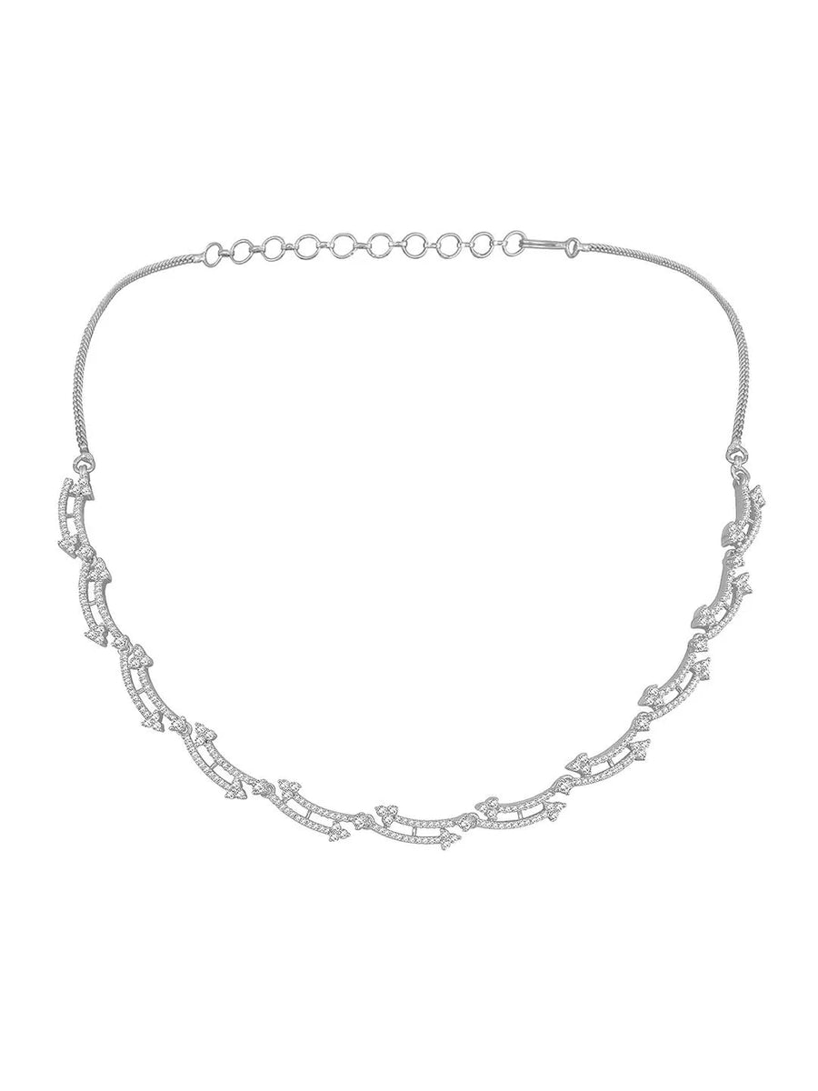 Glamour CZ Necklace Set – Radiant Statement Jewellery by Peora
