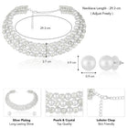 Silver necklace Choker earrings set crafted from alloy, adorned with pearls & crystal for an elegant, timeless look | Peora
