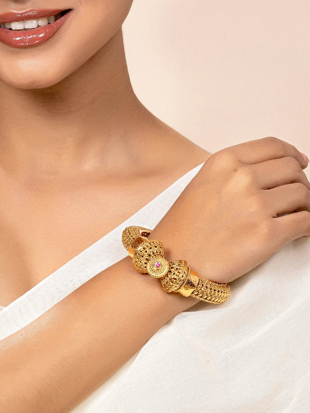 Gokhru Style Kada Bangle by Peora – Bold Traditional Jewellery

