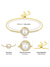 Pearls Adjustable CZ Bracelet by Peora – Elegant Fashion Jewellery

