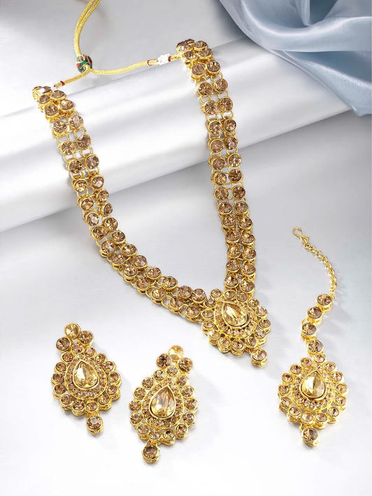 American Diamond Long Necklace Set | Stunning Elegance by Peora

