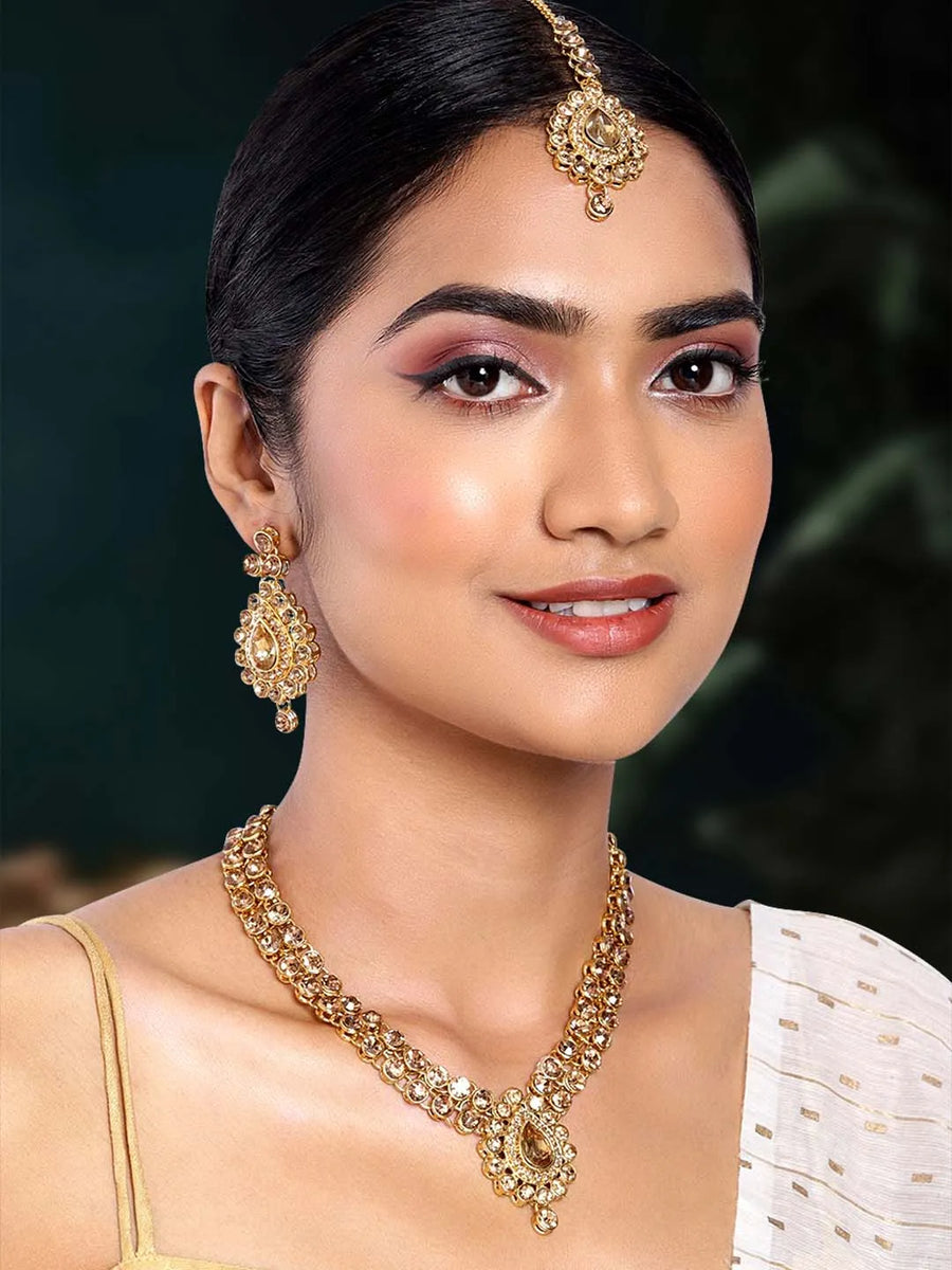 American Diamond Long Necklace Set | Stunning Elegance by Peora

