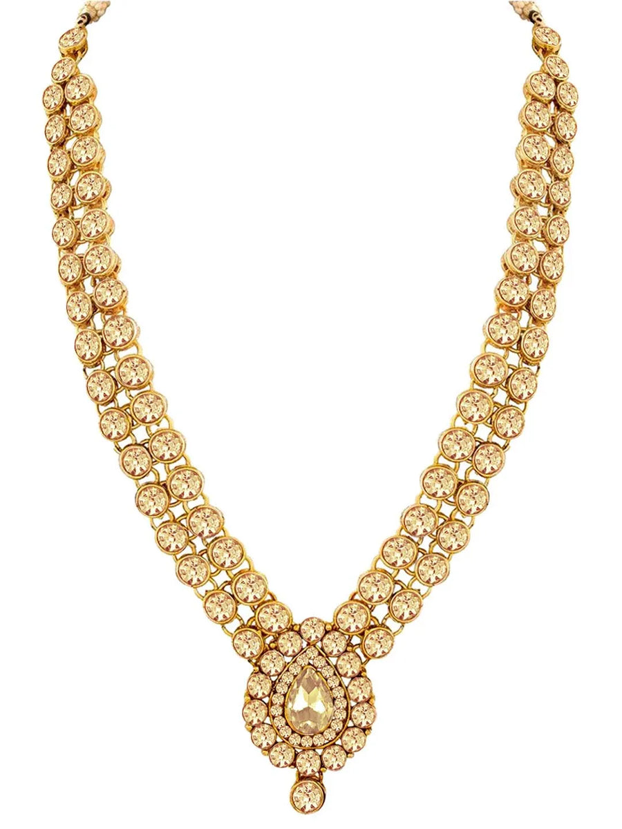 American Diamond Long Necklace Set | Stunning Elegance by Peora

