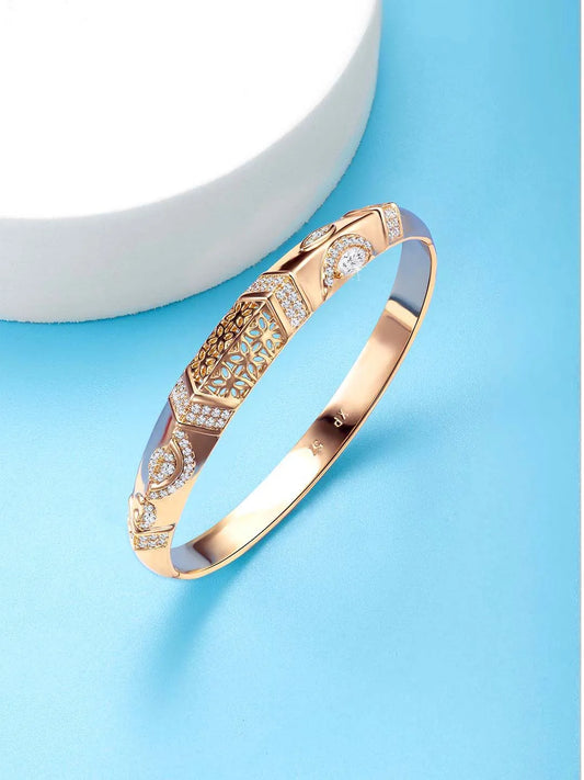 Aura CZ Kada – Sparkling Cubic Zirconia Kada for Women | Peora