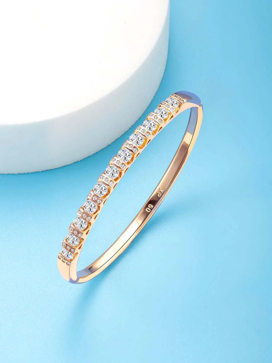 Elegant CZ Studded Gold Plated Kada