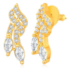Brilliant Dazzling CZ Mangalsutra Set. Gold CZ mangalsutra set with black beads and matching earrings
