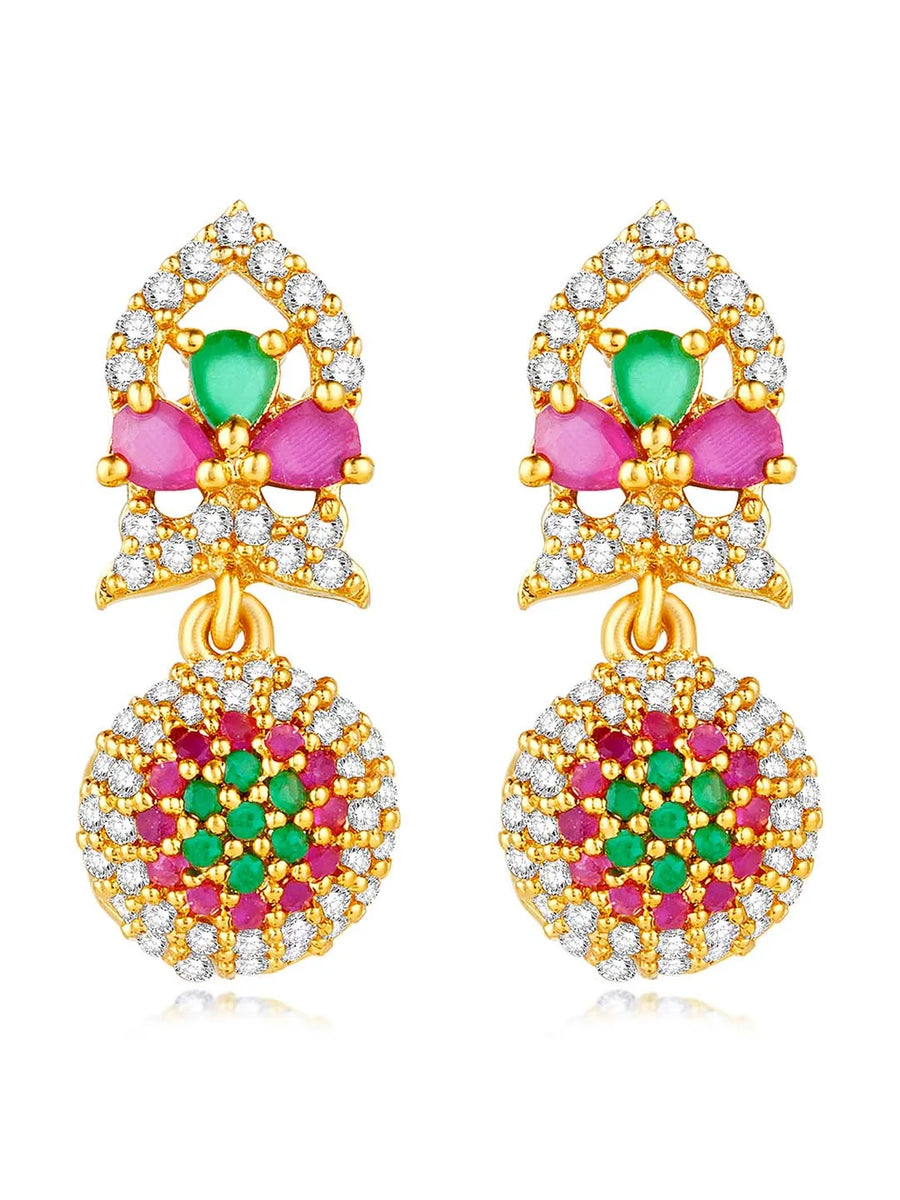 Sparkle CZ Drop Earrings | Peora Dazzling CZ Jewellery

