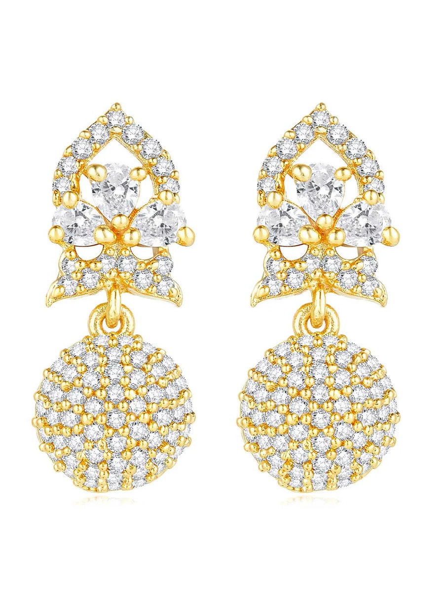 Sparkle CZ Drop Earrings | Peora Dazzling CZ Jewellery

