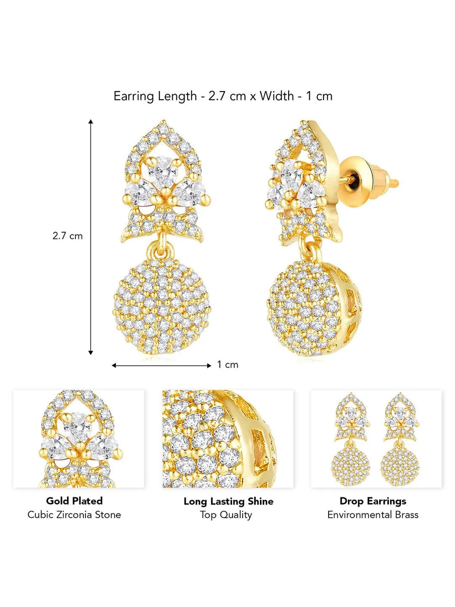Sparkle CZ Drop Earrings | Peora Dazzling CZ Jewellery

