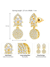 Sparkle CZ Drop Earrings | Peora Dazzling CZ Jewellery

