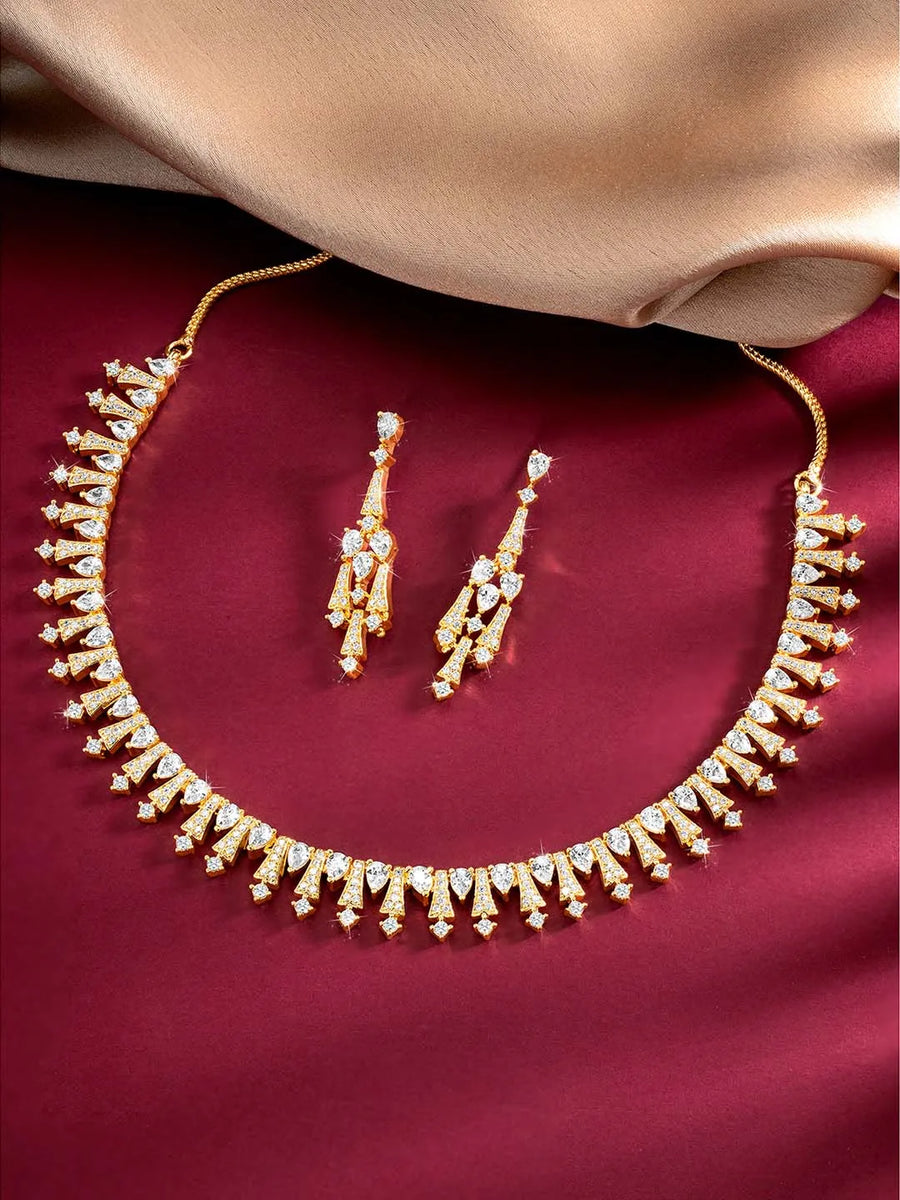 CZ Necklace Set – Stunning CZ Stone Jewellery by Peora
