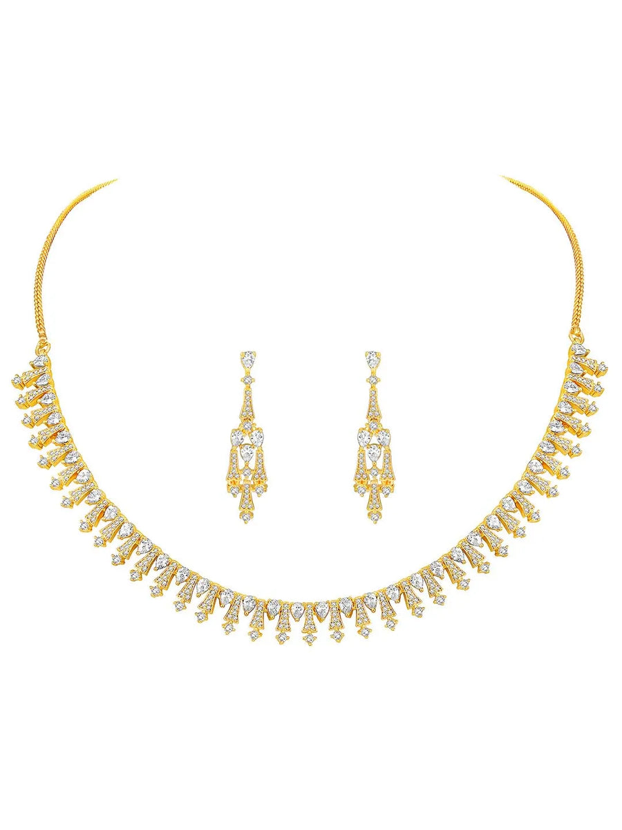 CZ Necklace Set – Stunning CZ Stone Jewellery by Peora

