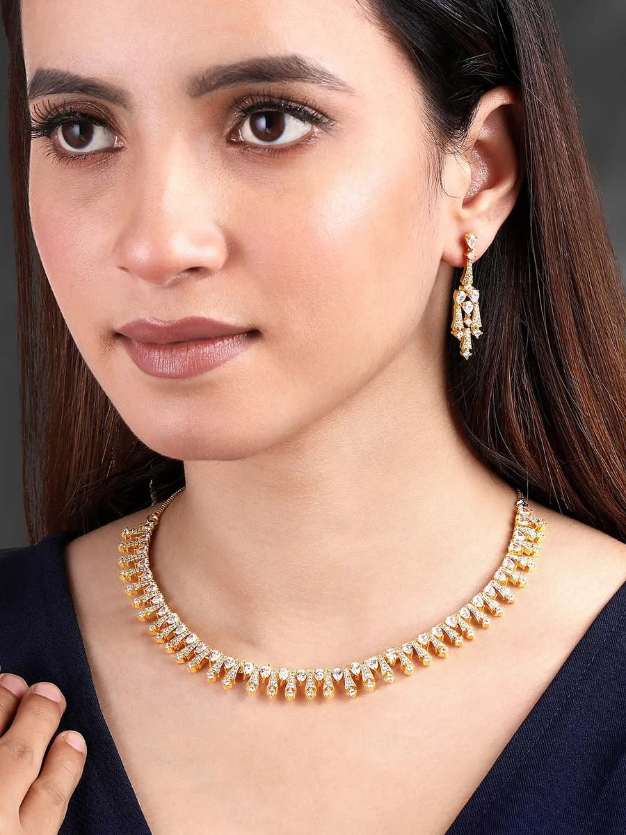 CZ Necklace Set – Stunning CZ Stone Jewellery by Peora
