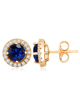 Dazzling Crystal and CZ Dot Earrings - Blue