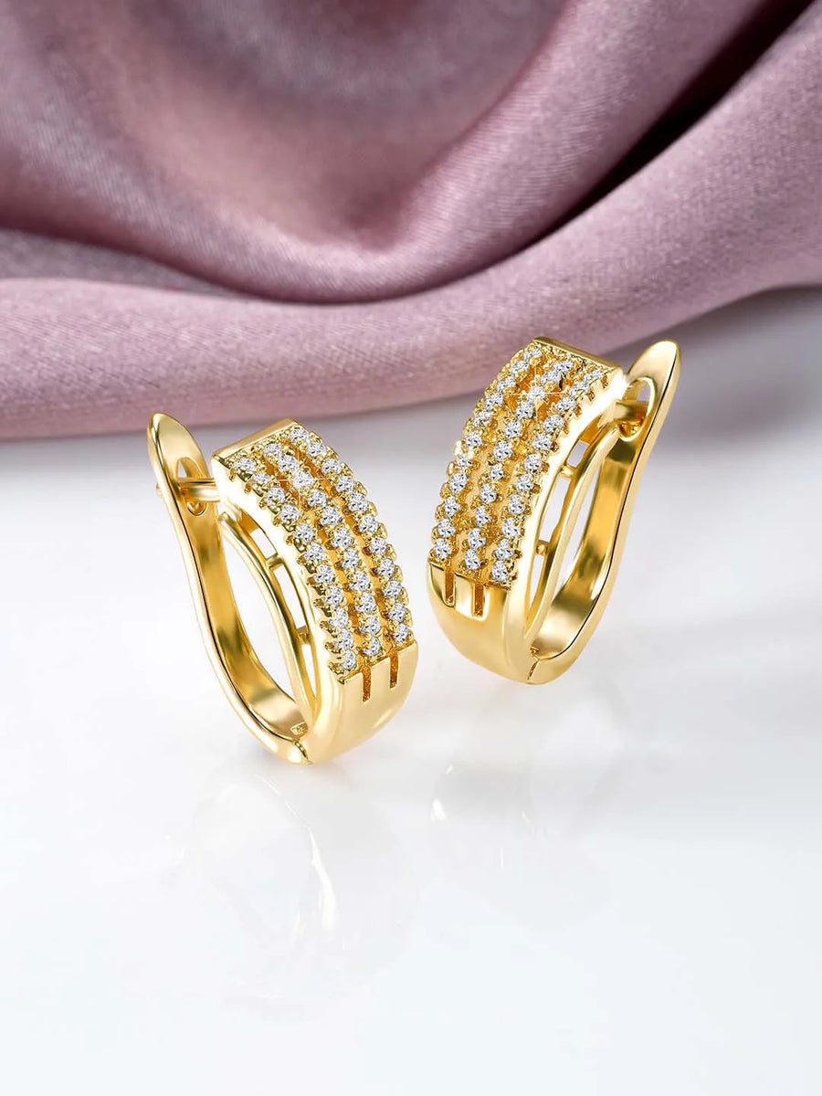 Diamond Hoop Earrings | Sparkling Fashion Jewellery by Peora Fashions